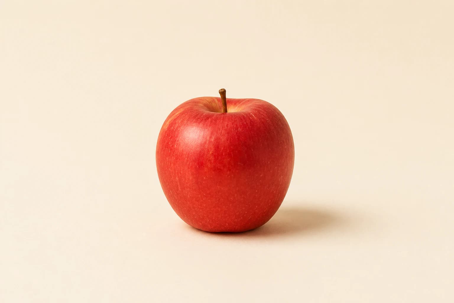 A fresh red apple before drying
